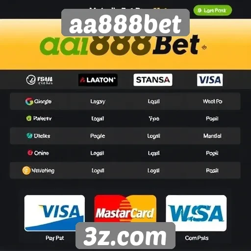 Métodos de pagamento disponíveis no aa888bet